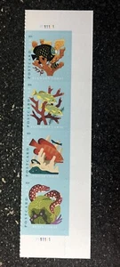 2021USA #5363-5366 Postcard Rate - Coral Reefs - Plate Strip of 4 From Sheet - Picture 1 of 2