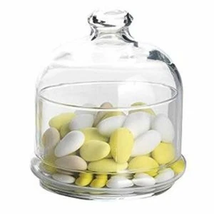 Scatola porta confetti caramelle cl 55 con cupola e piattino in vetro traspar... - Foto 1 di 8