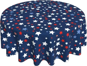 Memorial Day Patriotic round Tablecloth 60 Inch Independence Day Liberty Star... - Picture 1 of 7