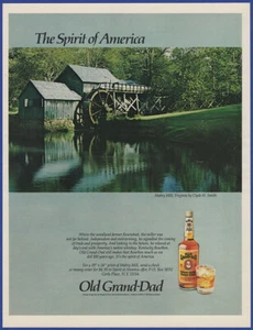 Vintage 1985 OLD GRAND-DAD Kentucky Bourbon Whiskey Mabry Mill VA 80's Print Ad - Bild 1 von 1