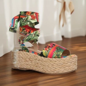 I.N.C. International Concepts Womens Fletcherr Sandal Multi Tropical Size 8M NIB - Picture 1 of 4
