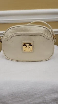 Bolso de mano bandolera vintage HCL artesanal de cuero blanco Foto 1 de 4