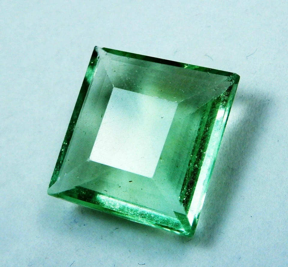 EGL Certified 17.00 Ct Natural Square Ceylon Green Fluorite Loose Gemstone A830 - Image 1 of 4
