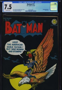 BATMAN #17 - CGC-7.5 - OW - Classic cover - Penguin - Golden Age - Picture 1 of 3