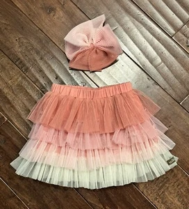Matilda Jane Skirt Bow Heart to Heart Sugar Plum Pink Tulle Ombre Size 4 - Picture 1 of 6