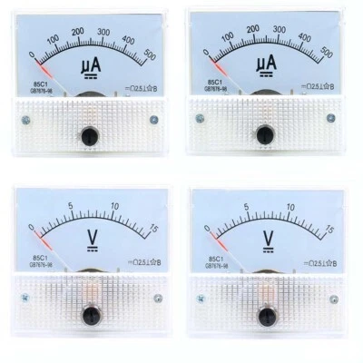50uA-30A DC Ammeter 5V-300V DC/AC Voltmeter 85C1/85L1 Analog Panel Meter 65x56mm - Image 1 of 3