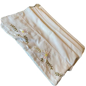 Vintage Embroidered Appliqued Flat Crib Sheet White Daisy Baby Decor 36x40.5 in - Picture 1 of 12