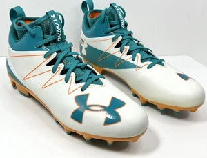 Under Armour Nitro dolphin color football cleats Shoes Mens sz 11.5 - Picture 1 of 8