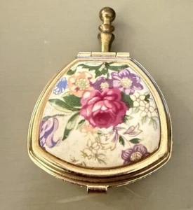 Porcelain Limonges Vintage Ladies Pocket Ashtray Portable Travel Silent Butler - Bild 1 von 6