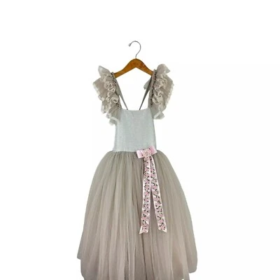 NUEVO CON ETIQUETAS Muñeca Pastel Toque Gris Elegante Vestido de Levita Fiesta Boda Princesa Niñas talla 12 Foto 1 de 4