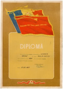 Romania, 1967, Communist Propaganda Diploma - Frontworker, RSR - Picture 1 of 1