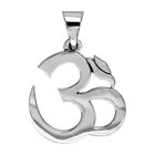 Large Classic Yoga Ohm, Om, Aum Charm, 19mm x 19mm in 18K white gold