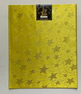 African Damask/ Metallic Jacquard/ Gele Fabric - Yellow ‘Celebrity’, ~2 yd - Picture 1 of 2