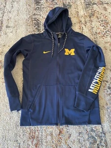 EUC MINT Michigan Wolverines Nike Therma-Fit Hoodie Jacket Small Men's Navy - Picture 1 of 8