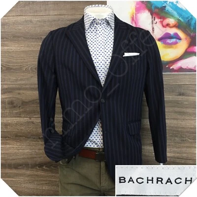 BACHRACH Hombres Blazer Abrigo Deportivo Chaqueta Informal Talla M (40R) Traje de Lana Clara Azul Foto 1 de 4