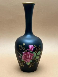 Rosenthal Noir Vase 1960s Rose Design German Porcelain Vintage 17cm Perfect - Picture 1 of 5