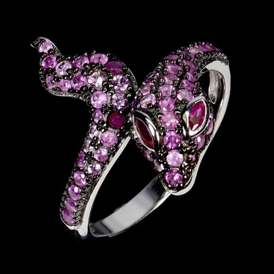 925 Sterling Silver Ring Ruby Myanmar Round Diamond Cut Gemstone Jewelry Size 8 - Image 1 of 4