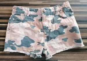 F&F Girls 9-10 Years Pink & Grey Camouflage Shorts - Picture 1 of 4