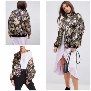 Nueva Chaqueta Free People Floral Metálica PufferBomber Talla:S Jacquard Talla Grande Y2K - Imagen 1 de 21