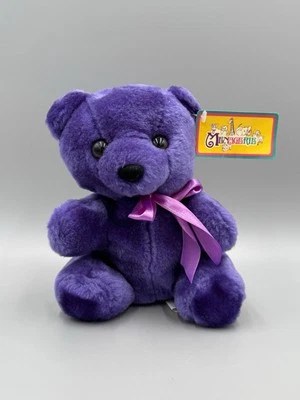 First & Main Rainbow Bear Menagerie Purple Teddy Plush 8” Stuffed Animal - Image 1 of 4