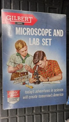 Juego de microscopio y laboratorio vintage Gilbert 1958 Foto 1 de 4