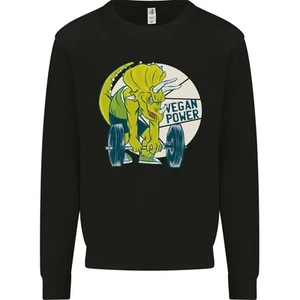 Vegan Power Gym Bodybuilding Vegetarian Kids Sweatshirt Jumper - Picture 1 of 35