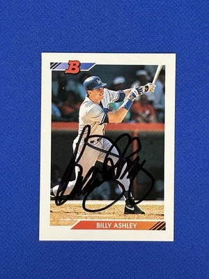 Billy Ashley Dodgers AUTO Signed 1992 Bowman #168 autograph - Image 1 of 3