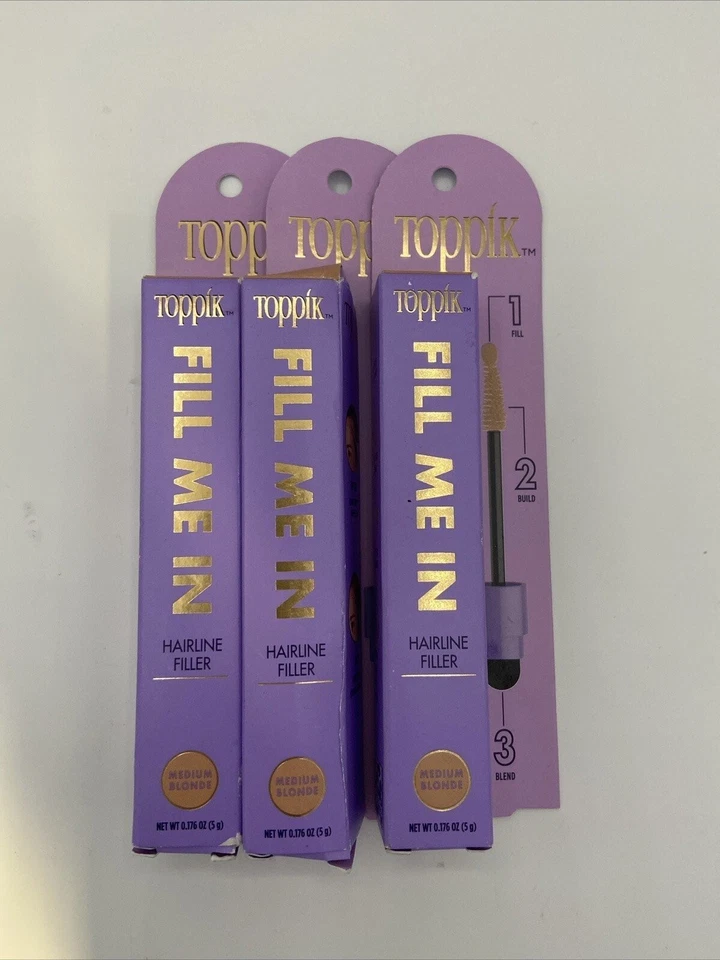 (3)Toppik Fill Me In Hairline Filler Medium Blonde 0.176oz - Image 1 of 1