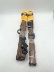 Juego de correa y collar Carhartt negro para perro con costuras reflectantes talla grande 18"-26" - Imagen 1 de 5