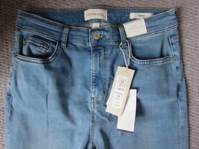 Per Una  Blue Skinny Ankle Grazer High Rise Jeans Size 14 Short - NEW - Image 1 of 4