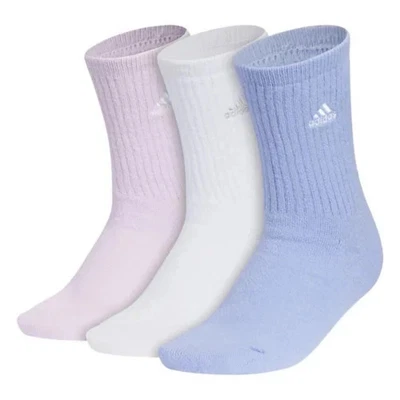 Meias Adidas femininas acolchoadas tripulação pacote com 3 AEROREADY multicoloridas 5-10 NOVAS - Imagem 1 de 4