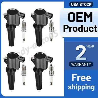 4X Ignition Coil & Iridium Spark Plug Set for 2009-2020 Ford Fusion Escape FD505 Foto 1 de 4