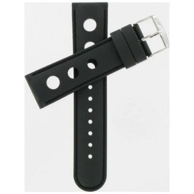 Correa de reloj Hadley-Roma para hombre 20 mm negra PVC/caucho HR2676930  Foto 1 de 3