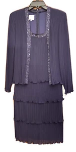 Patra Ltd. Einteiliges Stufenkleid und Jacke mit Pailletten, Größe 10, Neu mit Etikett - Bild 1 von 7