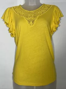 Camisa amarilla manga corta Ralph Lauren amarilla nueva con etiquetas para mujer talla pequeña XSmall - Imagen 1 de 10