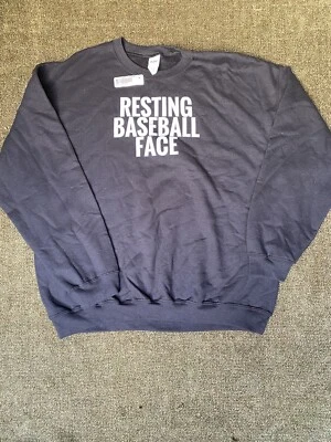 Suéter Gildan Para Hombres XL Negro Cuello Redondo Descanso Cara de Béisbol Unisex Béisbol Foto 1 de 4