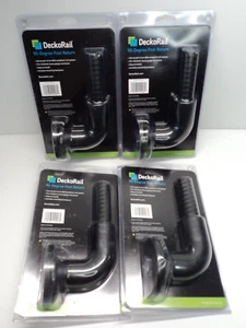 Lot of 4 DeckoRail Hand Rail 90º Post Return Black Aluminum ADA w/Hardware - Bild 1 von 1