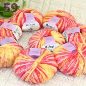 Sale New 8BallsX25g Luxury Soft Mohair Warm Wrap Shawl Hand Knit Crochet Yarn 59 - Picture 1 of 24