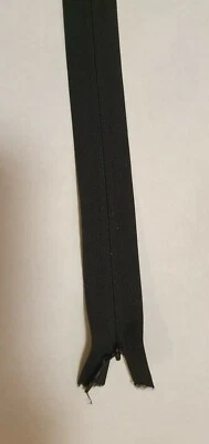 Black Concealed, Invisible closed ended Zip, 8 inch 20cm - Image 1 of 2