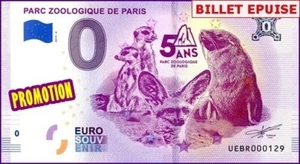 UEBR / PARC ZOOLOGIQUE DE PARIS / BILLET 0 € / NULL EURO-SCHEIN / 0 € 2019-4 - Foto 1 di 1