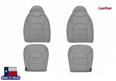 Fundas de asiento de cuero genuino gris 1999 2000 para Ford F250 F350 Lariat Super Duty Foto 1 de 4