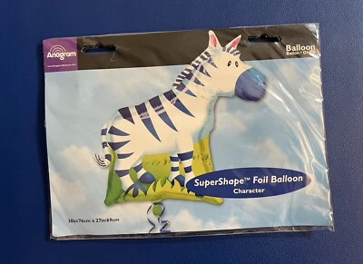 Zebra Foil Balloon 30" x 27" SuperShape by Anagram - Image 1 of 4