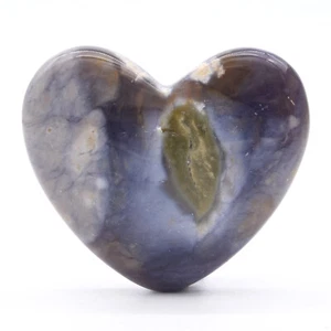 53mm Natural Crystal Gemstone Purple Chalcedony Heart Healing Mineral Reiki - Bild 1 von 2