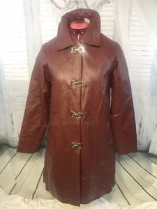 Abrigo Chaqueta FASE DOS Rojo Cuero Genuino Suave Damas Mujeres Pequeño Nuevo con Etiquetas💥 - Imagen 1 de 12