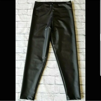 Leggings/calças Victoria Secret de couro sintético preto liso até o tornozelo - Tamanho 16 - Imagem 1 de 4