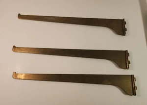 3 Gold Tone 14.5" Shelf Brackets - Picture 1 of 3