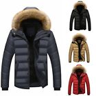 Men Overcoat Clothes Appointments Solid Daily Detachable Hat Winter Fleece