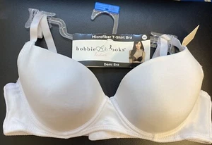 NEW Bobbie Brooks Microfiber T-Shirt Demi Bra 34C White Underwire - Picture 1 of 3
