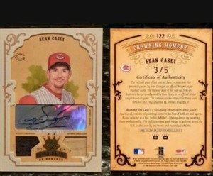 🔥 Rare Sean Casey 2004 Diamond Kings Auto Game Used Hat Bat 3/5 (Only 5 Made!)