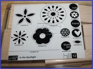 Stampin' Up! Rubber Stamps IN THE SPOTLIGHT Unmounted Wood Stamp Set NEW - Picture 1 of 3